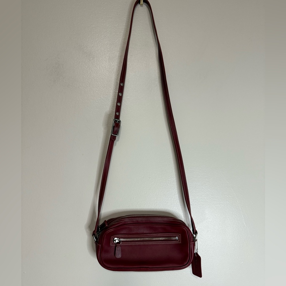 Coach #9589 Legacy West Leather Crossbody Bag in red  - Women's crossbody Bag